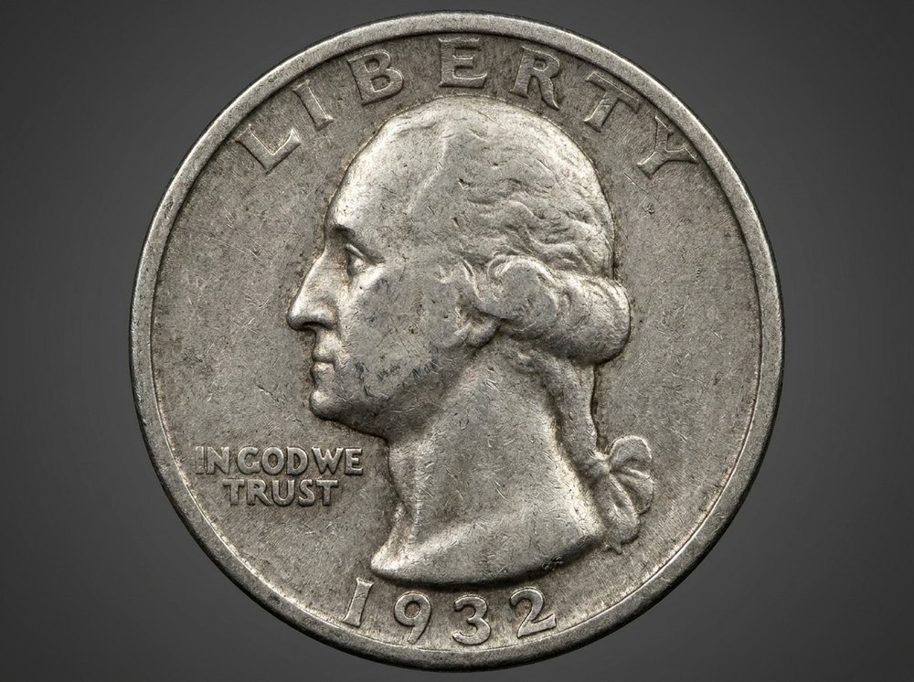 1932-D Washington quarter obverse showing low mintage key date details